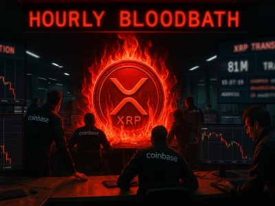 XRP osiąga nierównowagę likwidacyjną na poziomie 3554% w godzinnej krwawej łaźni po transferze 81 147 781 USD do Coinbase