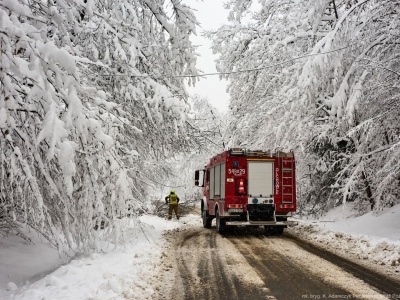 Podkarpacie pod śniegiem. Energetyczny paraliż, ale szpitale bezpieczne; wojewoda w terenie