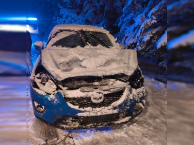 Drzewa nie wytrzymują naporu mokrego śniegu. Przewracają się na samochody