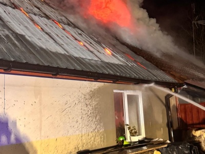 Pożar domu w Suchaczu