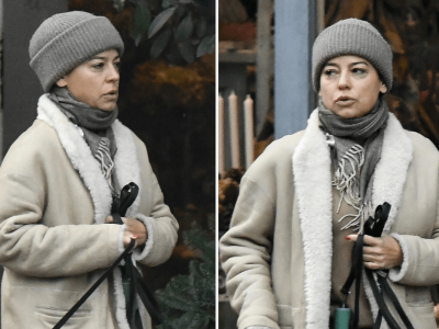 Naturalna Anna Mucha w ultramodnych butach na zimę 2025/2026. Zdjęcia paparazzi