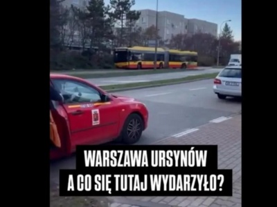 Ursynów. Pomylił trasę i jechał autobusem linii 136 po chodniku. 