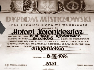 Pożegnanie Antoniego Koronkiewicza - mistrza cukiernictwa