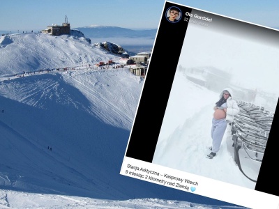 Wjechała kolejką na Kasprowy Wierch w 9. miesiącu ciąży. Tak pozowała na szczycie