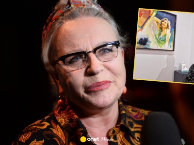 Krystyna Janda zachwyciła na wernisażu. Z uwagą przyglądała się z obrazowi z własną podobizną
