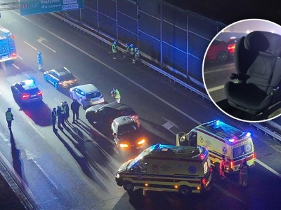 Karambol na S2 pod Warszawą. Wśród poszkodowanych dzieci