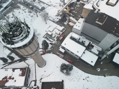 Interwencja strażaków w elektrociepłowni. Andrychów