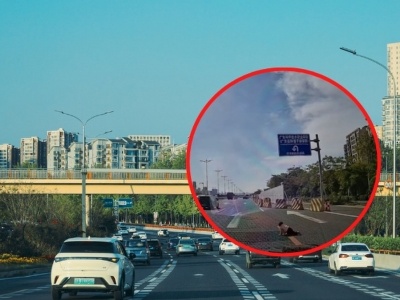 Chiny: Niemowlę raczkowało na ruchliwej autostradzie NAGRANIE