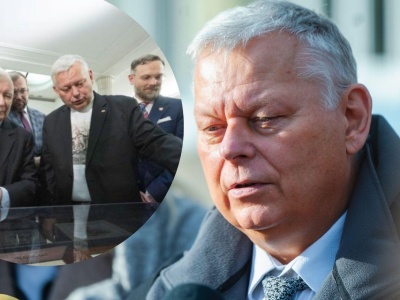 Jarosław Kaczyński na wernisażu prac Marka Suskiego w Sejmie. Wymowny komentarz prezesa PiS