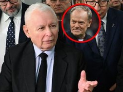 Tusk życzy zdrowia Kaczyńskiemu. Zebrani odpowiedzieli śmiechem