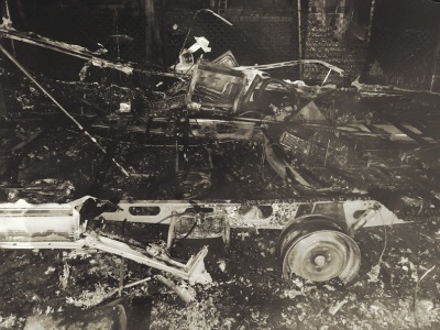 Pożar na ogródkach działkowych. Jedna osoba trafiła do szpitala