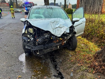 Auto uderzyło w drzewo. Jedna osoba w szpitalu