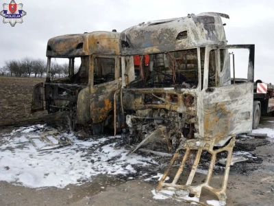 Pożar na placu firmy usługowej. Właściciel liczy milionowe straty
