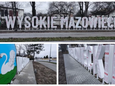 Trwa montaż przestrzennego witacza przy Zambrowskiej. Prace na finiszu