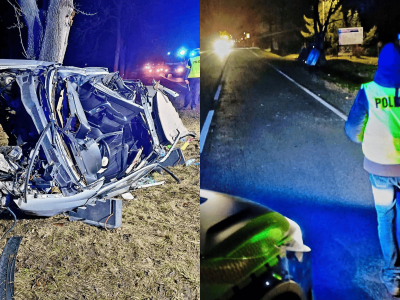 Samochód doszczętnie zniszczony, kierowca nie żyje. Wypadek na DK 94