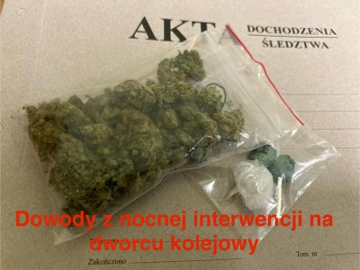 Nocna interwencja na dworcu kolejowym, narkotyki zabezpieczone