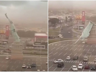 Kopia Statuy Wolności przegrała z wiatrem. 24-metrowy monument runął na ziemię