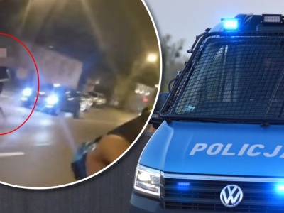 Biegała między samochodami z wielkim nożem. Ujawniono nagranie z policyjnej akcji