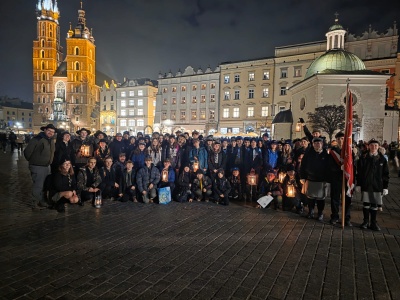 Harcerze niosą pokój mieszkańcom Wadowic.