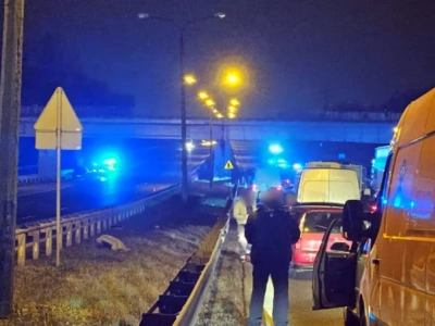 Zablokowany ruch na S86. Ktoś stał na kładce nad drogą