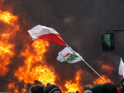 Protest rolników w Brukseli. Ogniska, petardy i starcia z policją