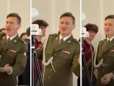 Hit w Sejmie! Dyrygent-żołnierz skradł całe show podczas spotkania opłatkowego