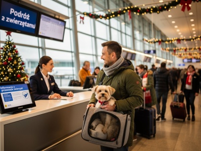 Świąteczna podróż z pupilem. Jak bezpiecznie przewieźć zwierzę samolotem? Praktyczny poradnik