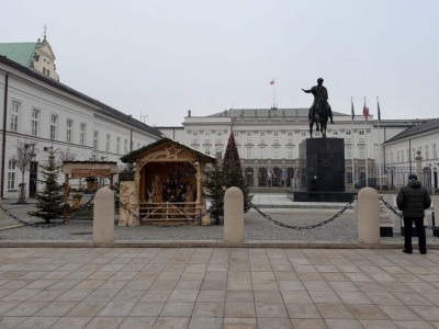 Góralska szopka przed Pałacem Prezydenckim