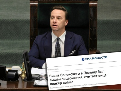 Bosak krytykował wizytę Zełenskiego w Polsce. Jego słowa wykorzystała rosyjska propaganda