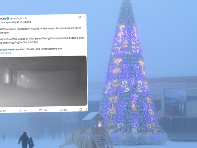 Siarczysty mróz nawiedził Rosję. 