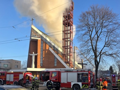 Pożar kościoła w Lublinie. Trwa akcja gaśnicza