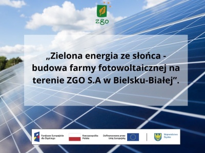 ZGO wybuduje farmę fotowoltaiczną. Inwestycja warta ponad 6 mln zł