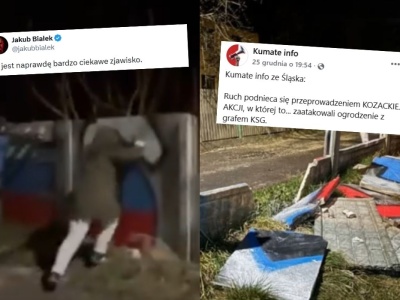Kibice nagrali zniszczenie płotu, na którym inni kibice namazali nazwę wrogiej drużyny
