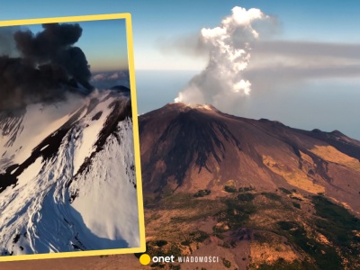 Potężna erupcja Etny. Fontanny lawy sięgały kilkuset metrów