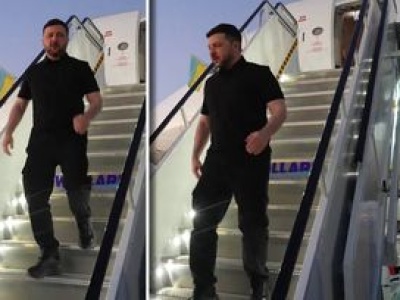 Zełenski już w USA. Tak go powitali na lotnisku