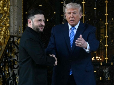 Wołodymyr Zełenski twarzą w twarz z Donaldem Trumpem. 