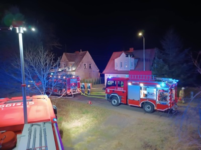 Okonek – pożar budynku mieszkalnego