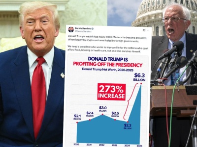 Senator Bernie Sanders oskarżył Donalda Trumpa o potrojenie majątku w trakcie prezydentury