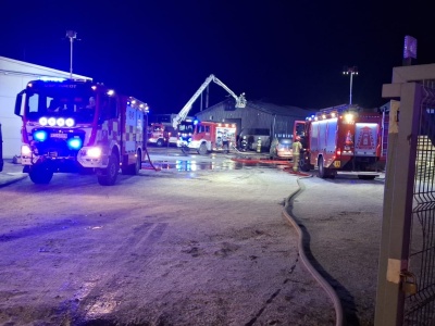 Pożar hali produkcyjnej w Kiełczewie