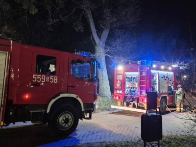 Kobieta wpadła z dzieckiem do stawu. Trwa akcja ratunkowa