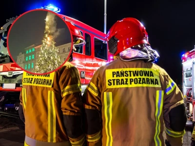Pożar w centrum Poznania. Choinka stanęła w ogniu