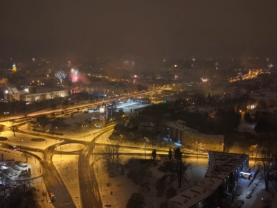 Zobacz, jak Lublin powitał Nowy Rok 2026. Miasto z lotu ptaka w pierwszych minutach nowego roku