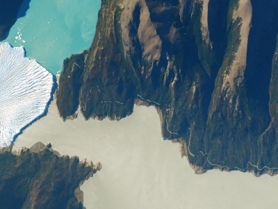 Trzy oblicza wody w jednym miejscu. Rzadkie zjawisko geograficzne w Patagonii.