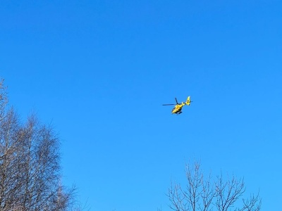 Lądowanie śmigłowca LPR. Roczyny