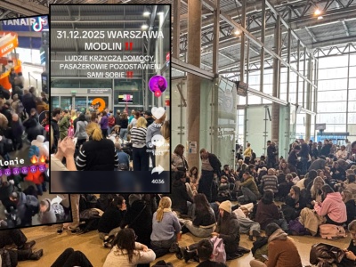 Chaos na lotnisku w Modlinie. W sylwestra w terminalu utknęły setki osób