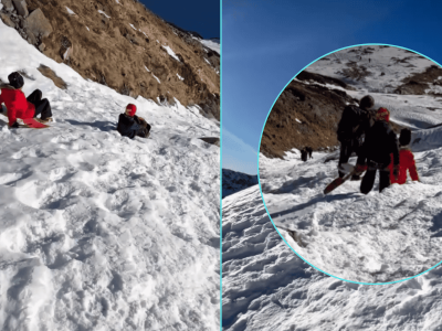 Tatry: o krok od tragedii. Dzieci miały zjechać żlebem na jabłuszkach