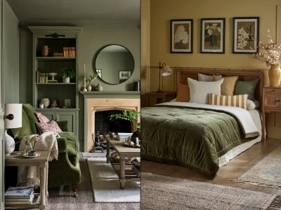 Ten kolor zdominuje wnętrza 2026. Moss Green (Zieleń Mchu) to sekret przytulnego domu