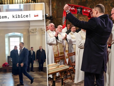 Pielgrzymka kibiców na Jasnej Górze. Prezydent Nawrocki witany skandowaniem