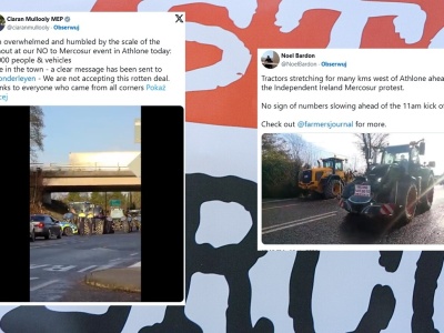 Tysiące rolników z Irlandii protestuje przeciwko Mercosur