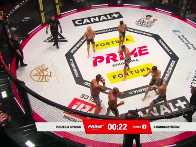 Szalona walka na PRIME SHOW MMA! Dwóch zawodników walczyło z… ośmioma rywalami!